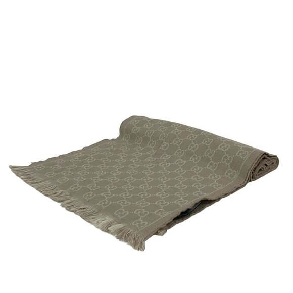 Auth GUCCI - Khaki Wool Scarf - Picture 2 of 7